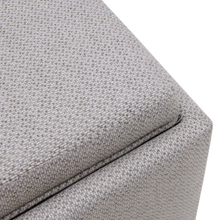 Cameron Square Storage Ottoman w/ tray, Cardiff Gray, Fabric