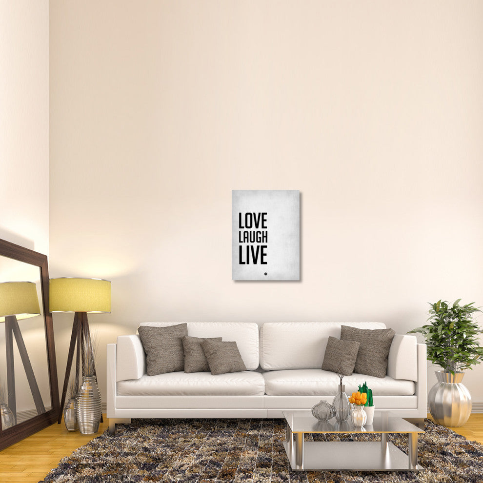 "Love Laugh Live Poster Grey" Fine Art Print
