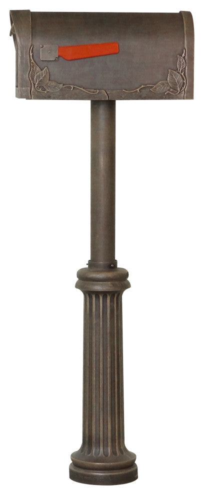 Floral Curbside Mailbox with Bradford Surface Mount Mailbox Post