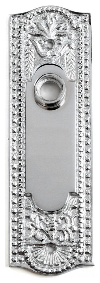Door Back Plate Chrome Solid Brass Beaded Without Keyhole Renovators Supply