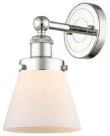 Small Cone 1-Light 7" Sconce, Polished Nickel Finish, Matte White Shade