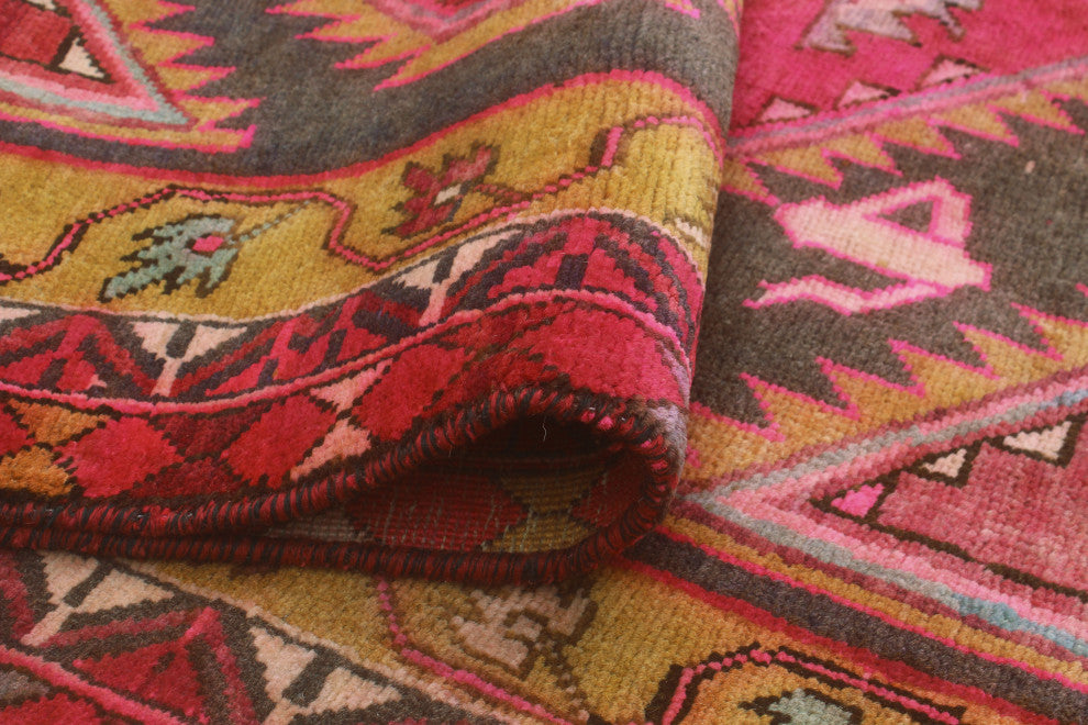 Fine Vintage Distressed Zeyne Charcoal/Red Runner, 4'7x10'1
