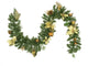Pre-Decorated Gold Poinsettia Copper Ball and Twig Artificial Garland, 6'