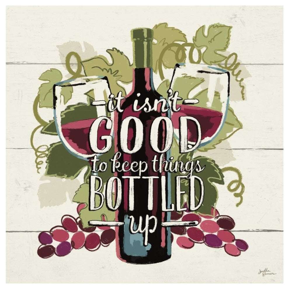 "Wine and Friends III" Digital Paper Print by Janelle Penner, 32"x32"