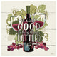 "Wine and Friends III" Digital Paper Print by Janelle Penner, 32"x32"