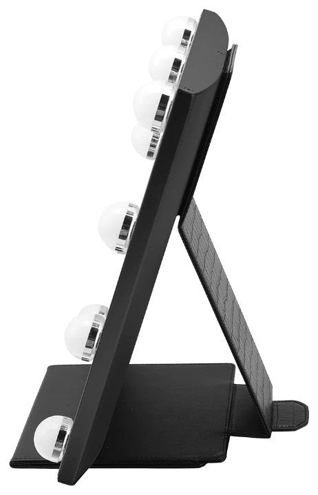 Lumiere Touch Pad Plus LED Makeup Mirror, Black, Hollywood Bulbs