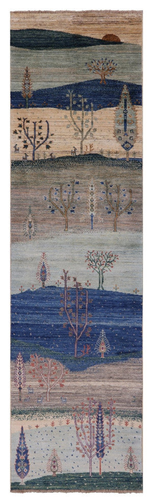 Persian Gabbeh Tribal Handmade Runner Rug 2' 8" X 9' 9" - Q12626