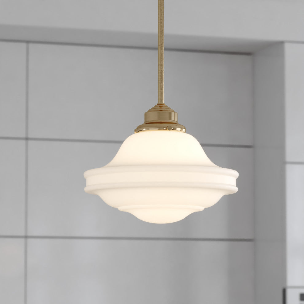 Huntley 12" 1 Light Pendant Natural Brass
