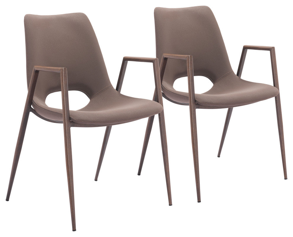 Desi Dining Chair, Set of 2 Brown/Walnut