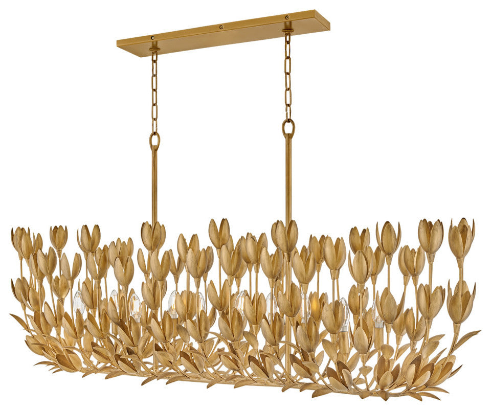 Hinkley Lighting 30015 Flora 10 Light 60\"W Lisa McDennon Candle - Burnished