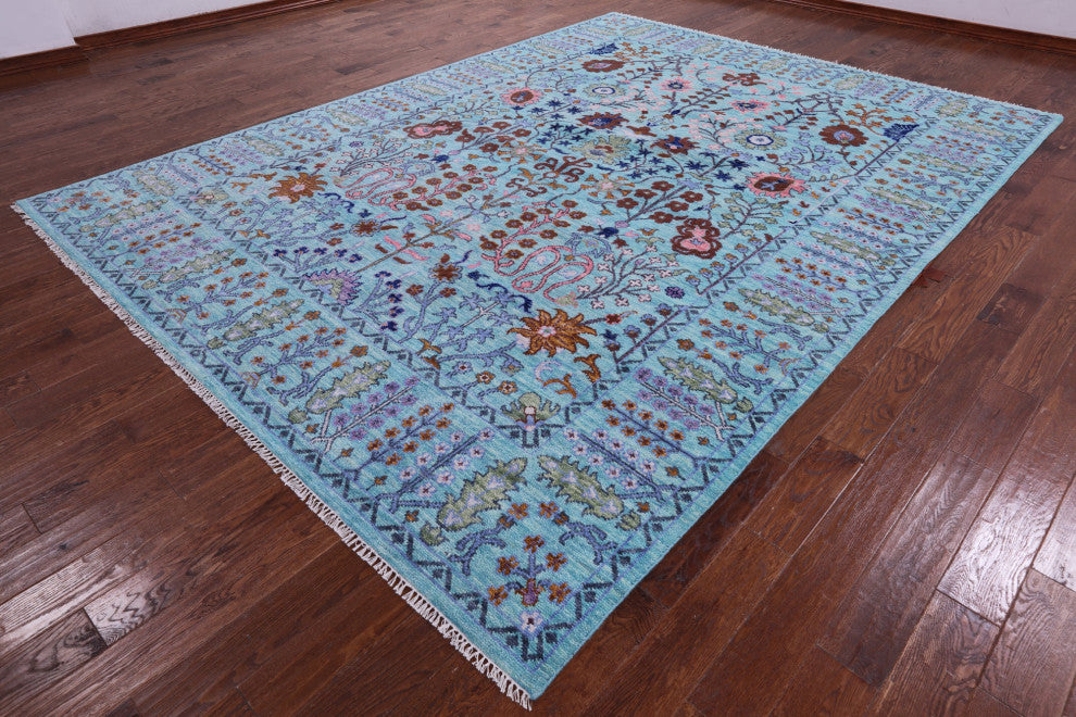 Turkish Oushak Handmade Wool Rug 9' 2" X 12' 4" - Q13598
