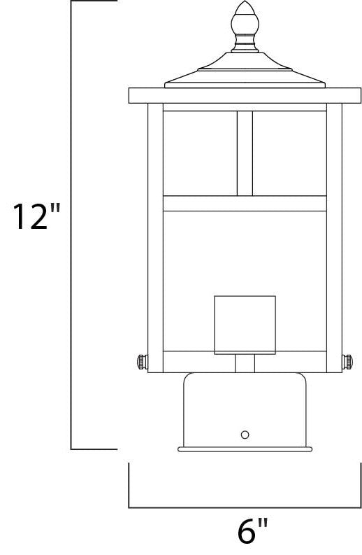Maxim 4055 Coldwater 1 Light 12"H Outdoor Single Head Post Light - Black