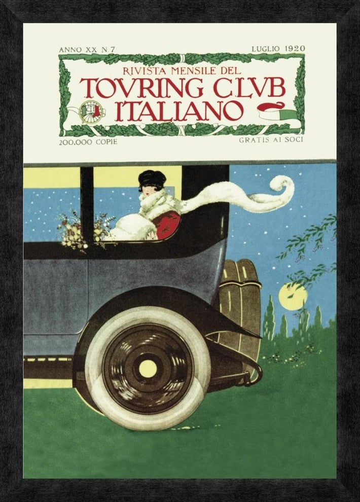 "Touring Club Italiano" Framed Canvas Giclee, 18"x26"