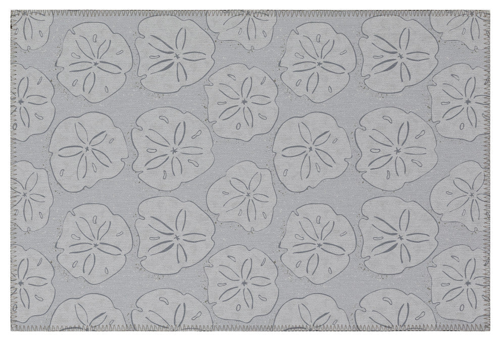 Indoor/Outdoor Seabreeze SZ10 Silver Machine Washable 1'8" x 2'6" Rug