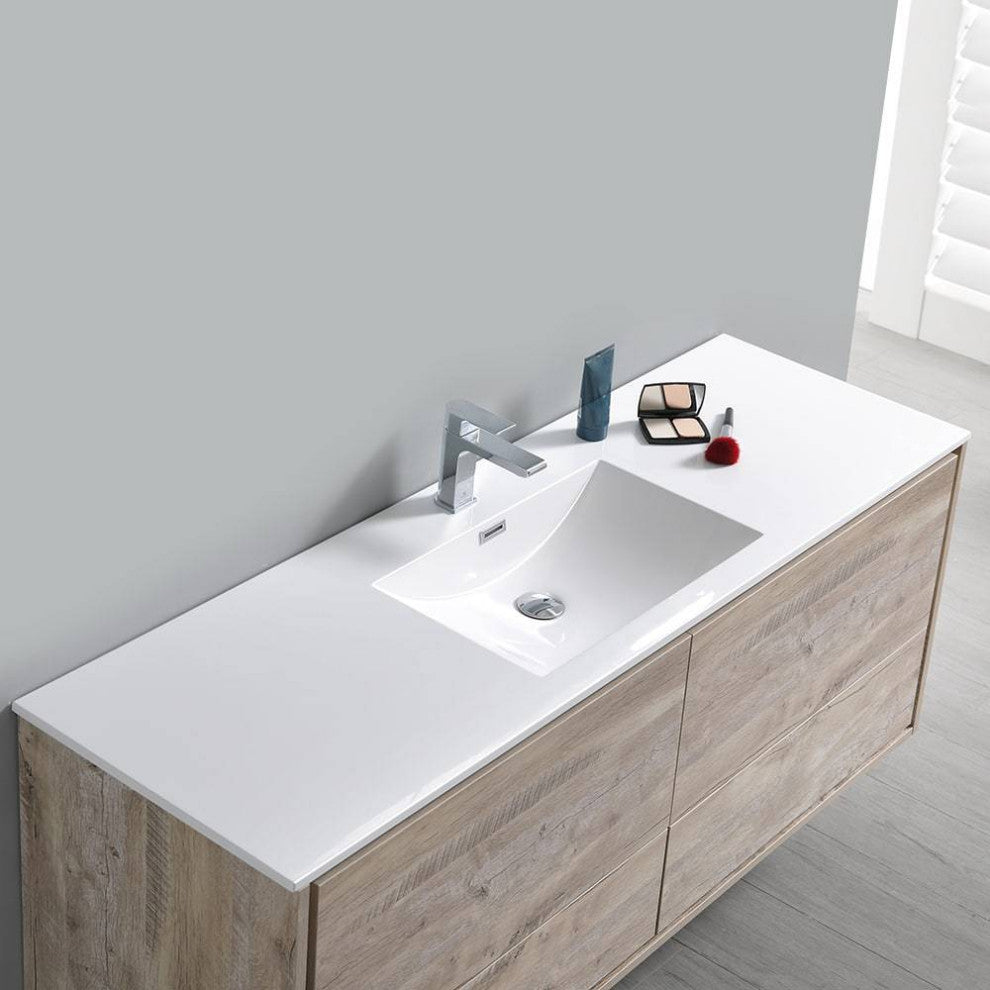 Fresca FCB9260RNW-S-I Catania 60" Rustic Natural Wood Cabinet With 1-Sink