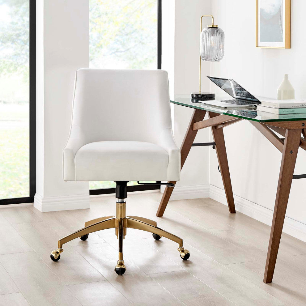 Side Dining Chair, White, Velvet, Modern, Kitchen Bistro Restaurant Hospitality