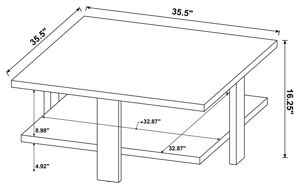 Dawn Square Engineered Wood Coffee Table Mango Brown