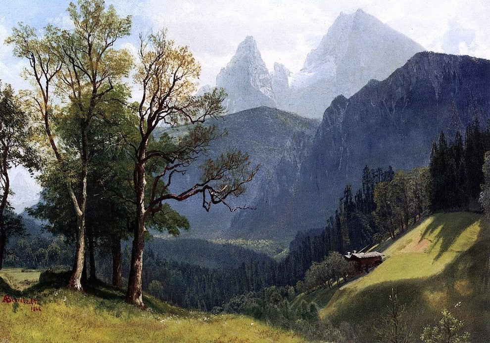 Albert Bierstadt Tyrolean Landscape, 18"x27" Wall Decal Print