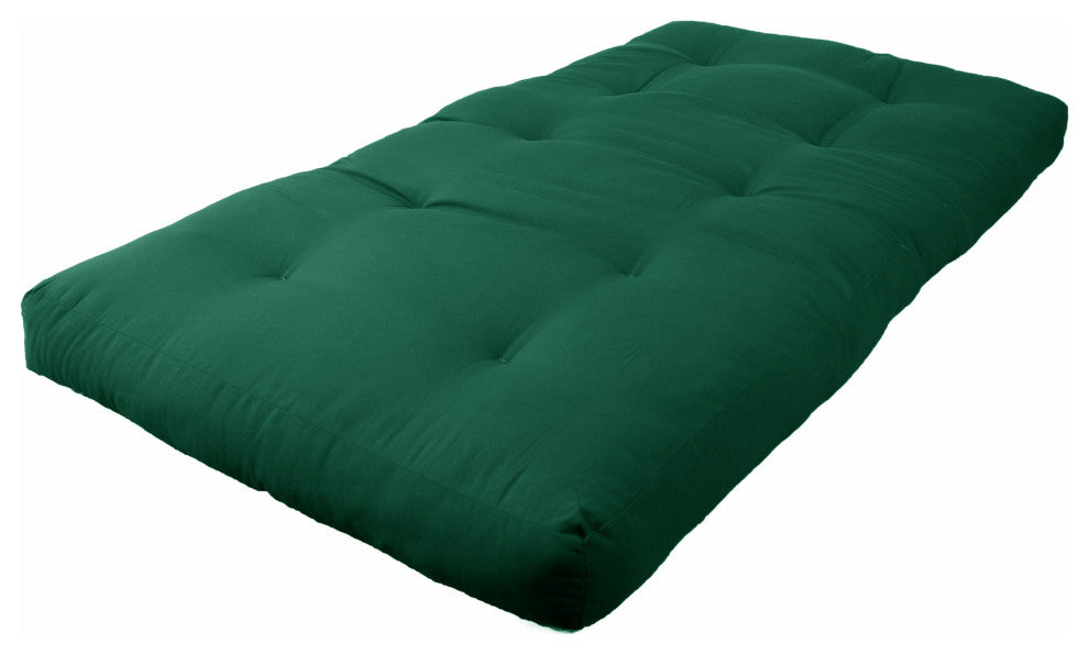 Blazing Needles Renewal 6" Twill Twin Futon Mattress, Forest Green