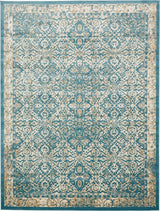 Traditional Alesund 10'x13' Rectangle Aqua Area Rug