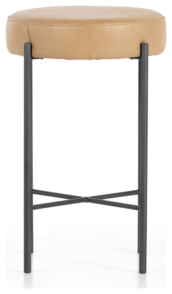 Nocona Stool, Natural Leather, Counter