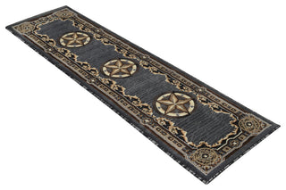 Allstar Western Area Rug Texas Star design, Grey, 2x7