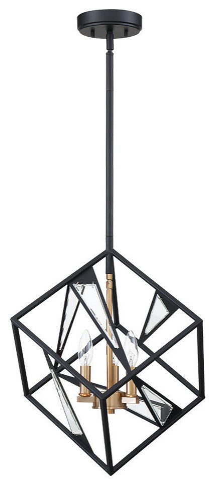 Corrietes - 3 Light Pendant - Matte Black - Clear