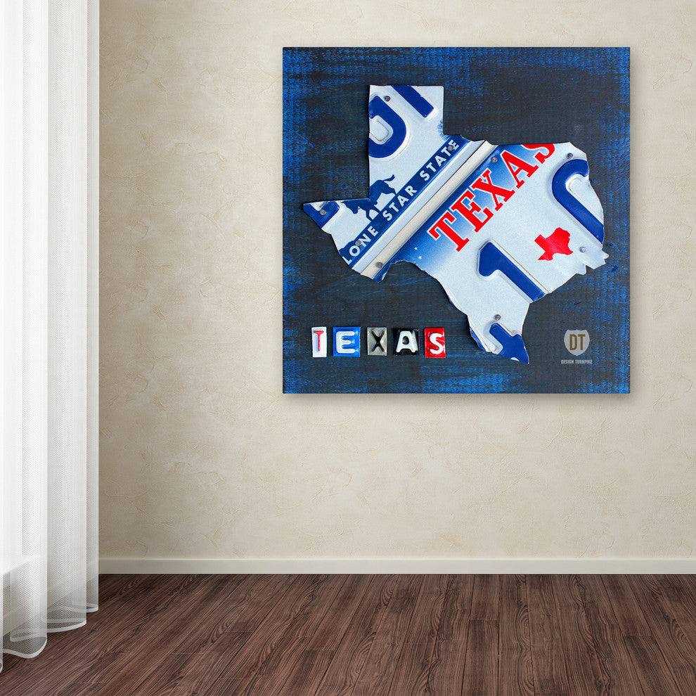 "Texas License Plate Map" Canvas Art by Design Turnpike