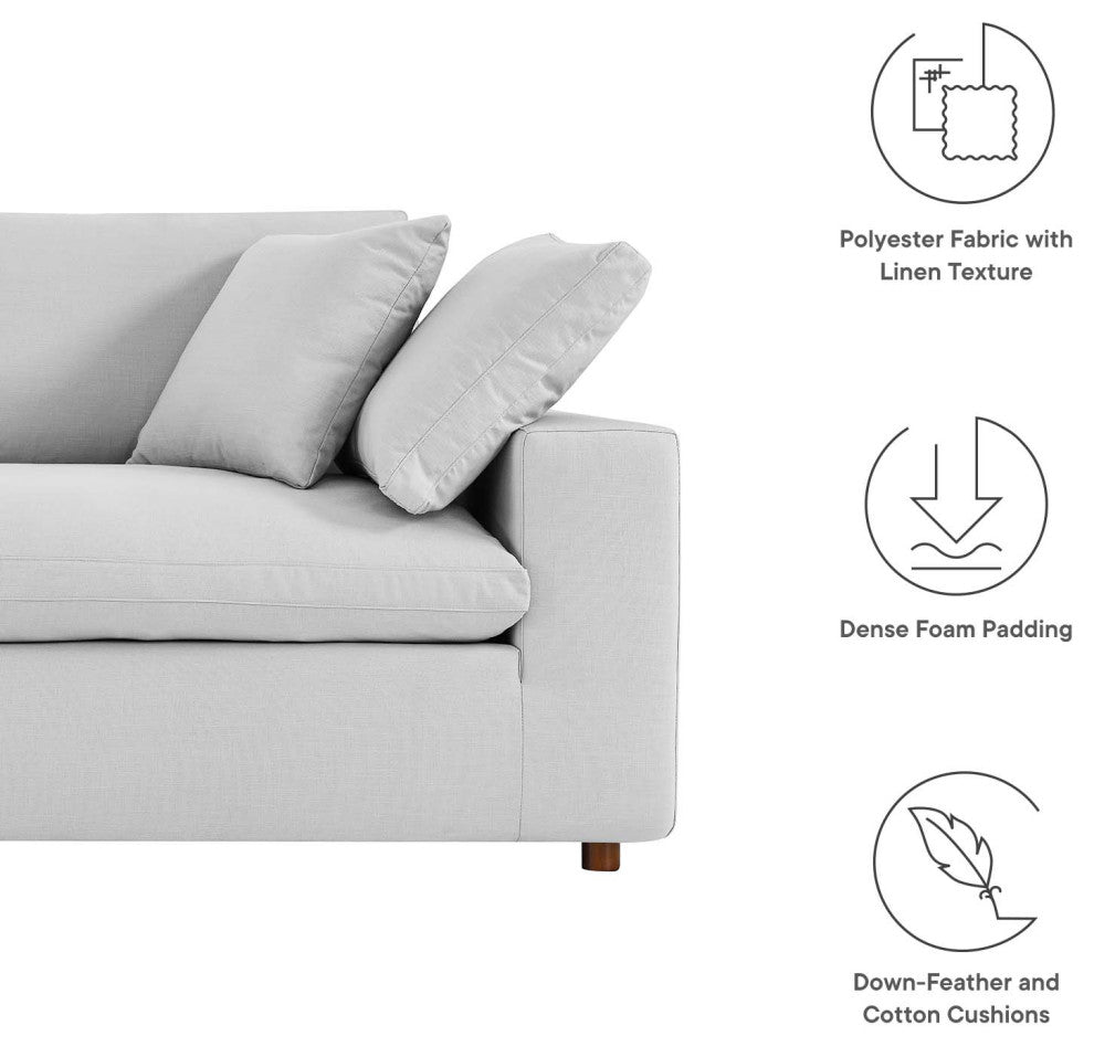 Commix Down Filled Overstuffed Sofa - Light Gray