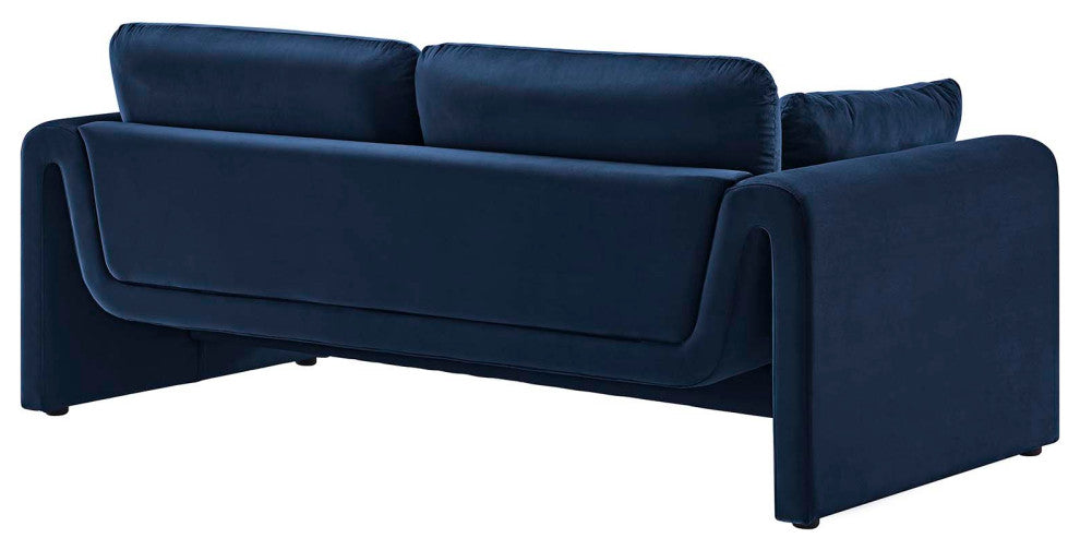 Waverly Performance Velvet Sofa, Midnight Blue