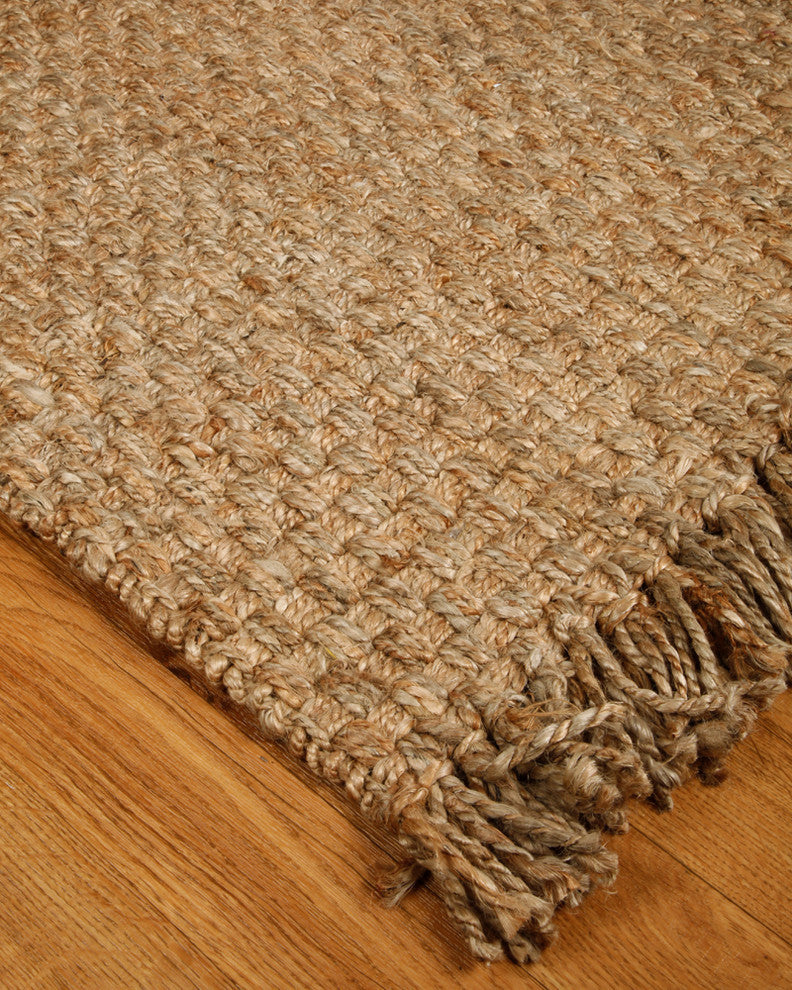 "Carlisle" Jute Rug, 100% Natural Jute, Hand Woven, Reversible, 6' X 9'