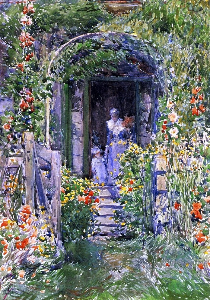 Frederick Childe Hassam Isles of Shoals Garden Wrapped Canvas