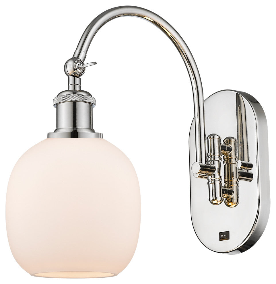 Innovations 518-1W-PN-G101-LED Belfast 1 Light 6" Sconce, Polished Nickel