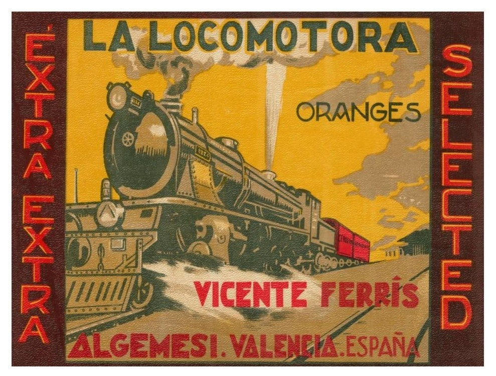 "La Locomotora Oranges" Digital Paper Print by Retrolabel, 18"x14"