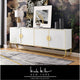 Nicole Miller Jacelynn Sideboard, White/Gold, 4-Door