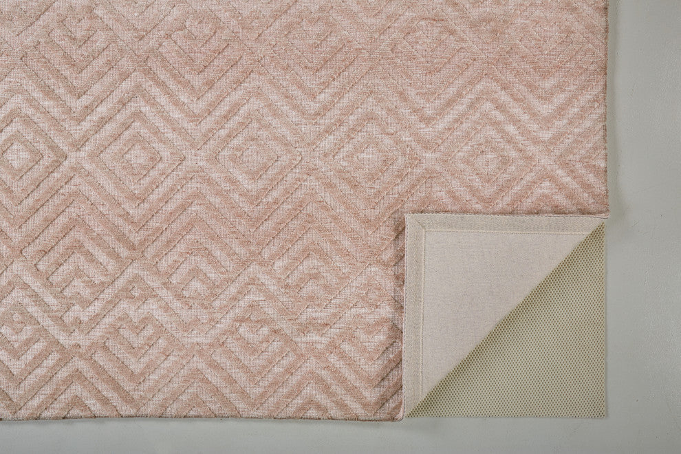 Weave & Wander Oliena Modern Art Deco Rug, Blush, 8'x10'