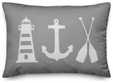 Coastal Icons Gray 14x20 Pillow