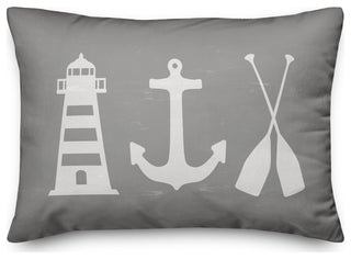 Coastal Icons Gray 14x20 Pillow