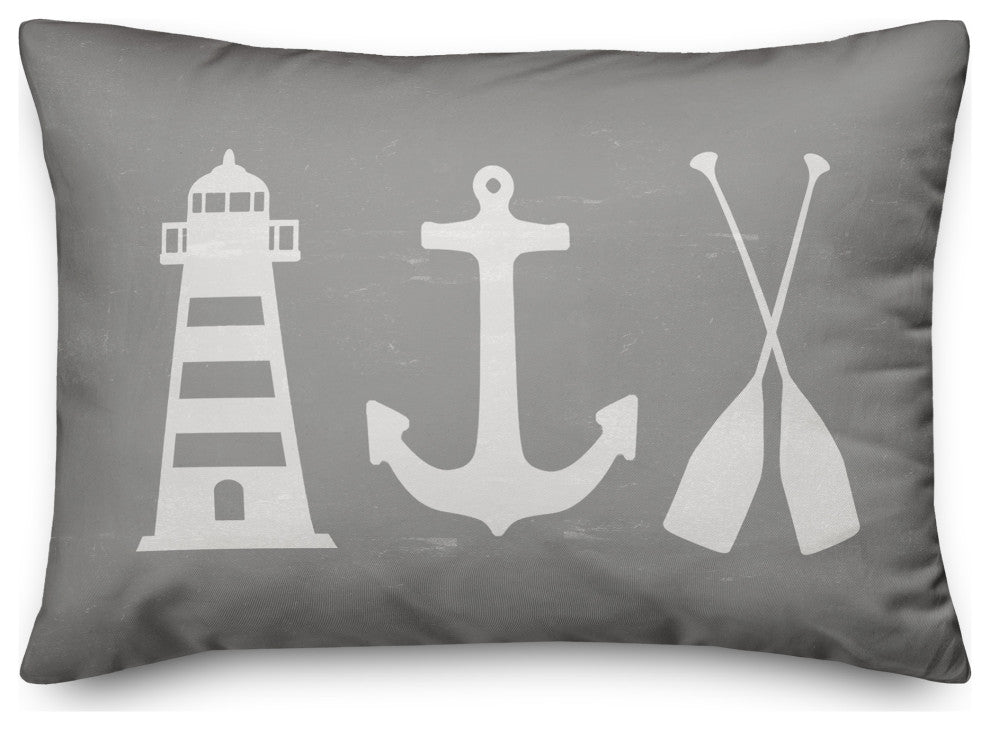 Coastal Icons Gray 14x20 Pillow
