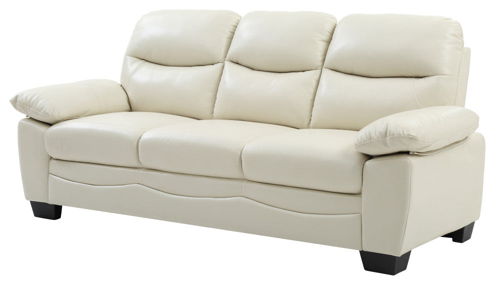 Nipomo Faux Leather Sofa, Pearl