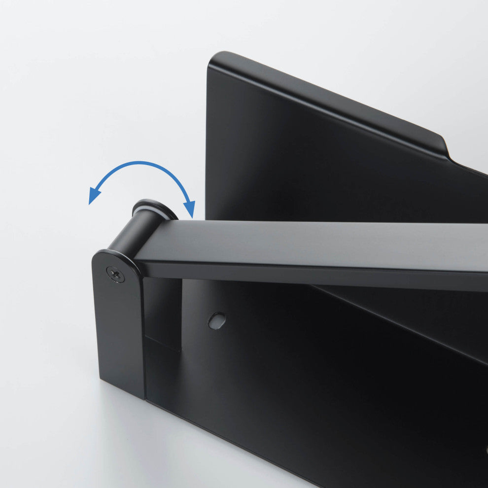 Deco Toilet Paper Holder With Shelf, Matte Black