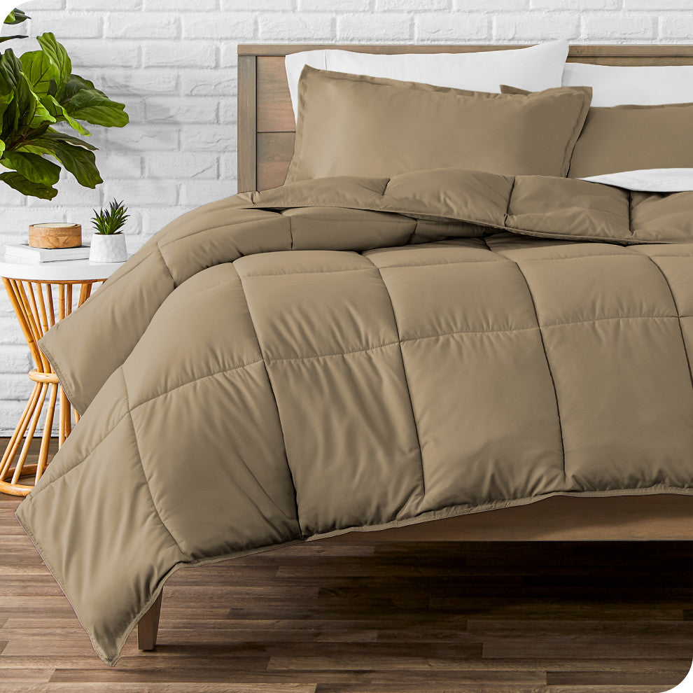 Bare Home Down Alternative Comforter Set, Taupe, Twin/Twin Xl