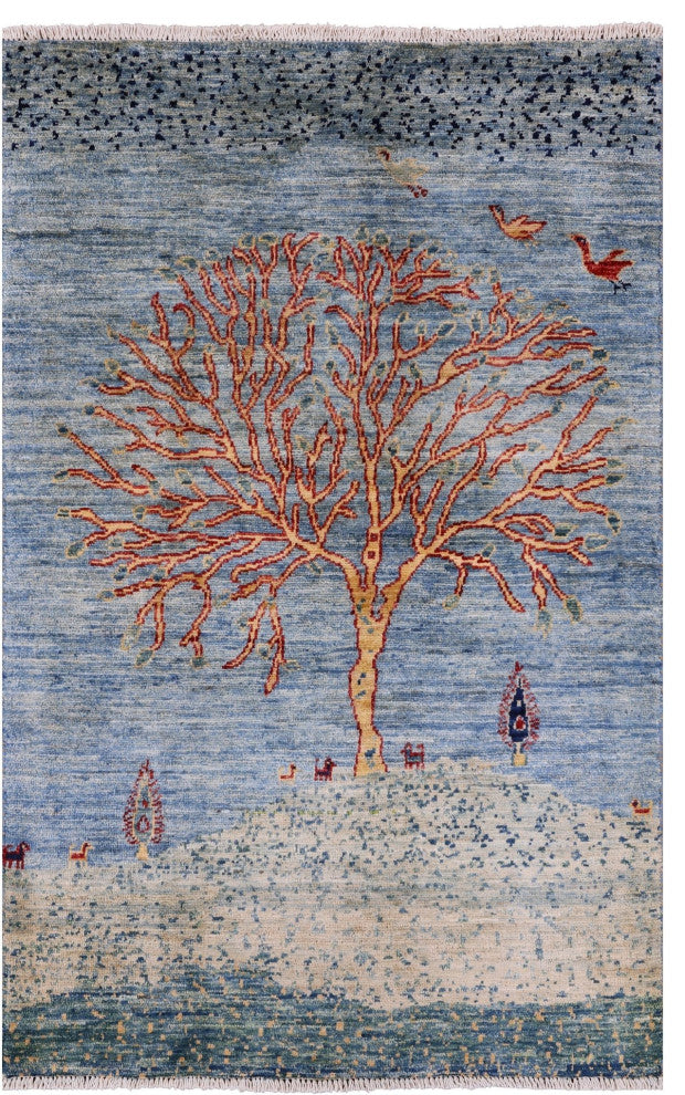 2' 5" X 3' 9" Tribal Persian Gabbeh Hand Knotted Rug - Q12698