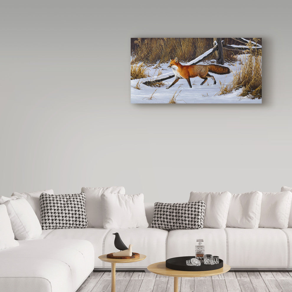 Wilhelm Goebel 'Fox Trot Red Fox' Canvas Art, 24"x12"