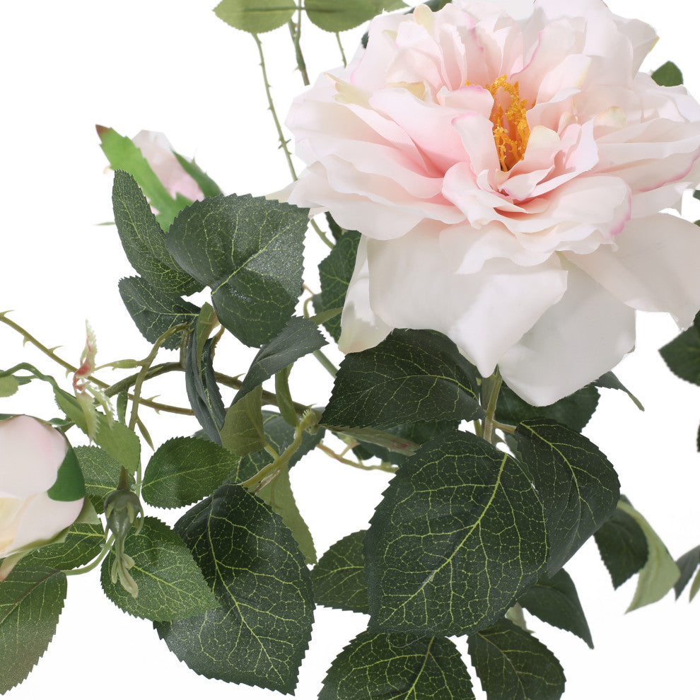 Bergweg Artificial Rose Tree, Green and Pink Champagne