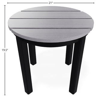 21" Round Rustic Outdoor End Table, Black