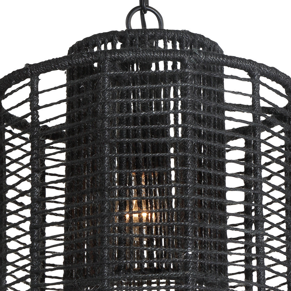 Jayna One Light Pendant in Matte Black