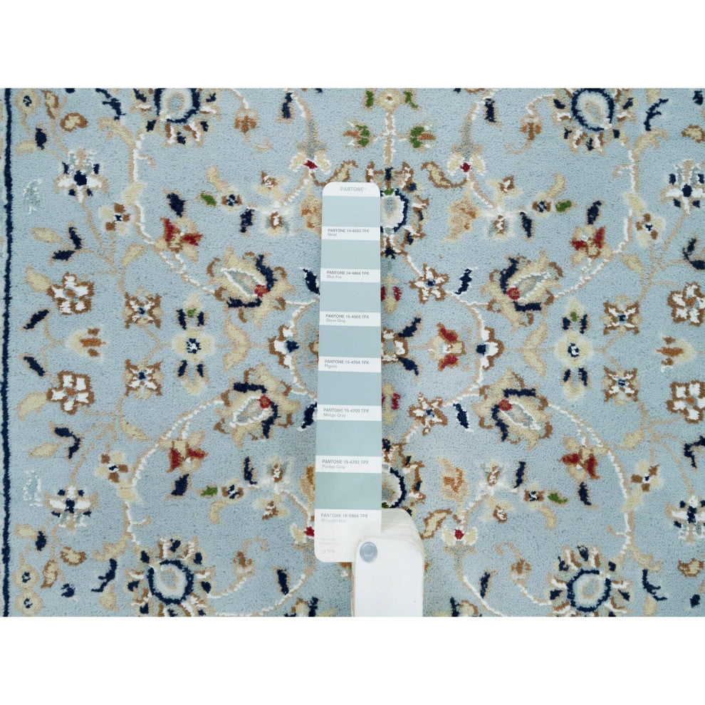Blue Nain Design 250 KPSI Natural Wool Hand Knotted XL Runner Rug 2'9"x14'