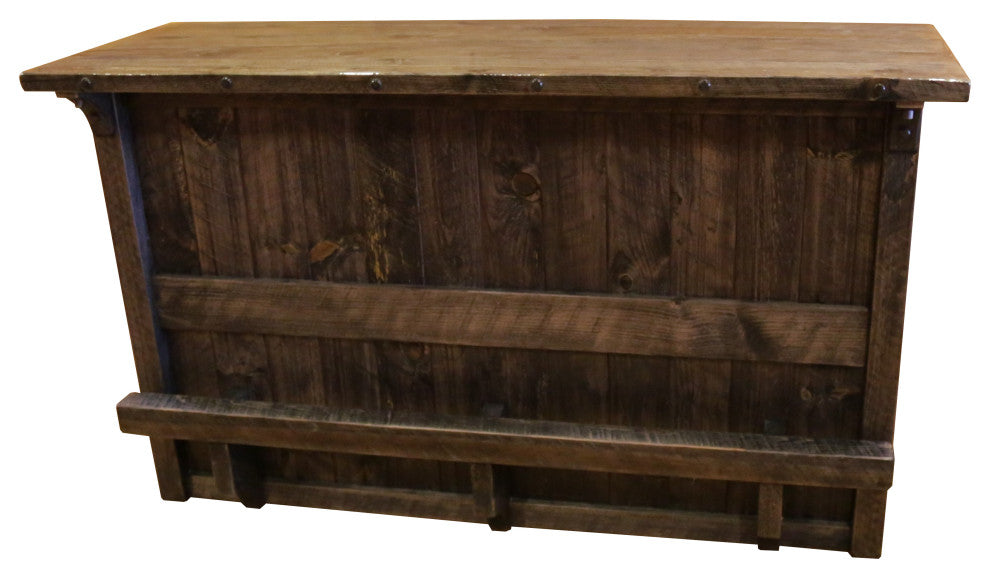 Barnwood Style Timber Peg Freestanding Bar Set, Dusk, Black Pine Cone and Quarter Espresso