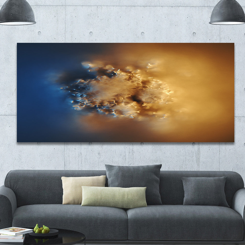 Small Macro Prickly Texture Brown, Oversized Abstract Canvas Wall Art, 60"x28"